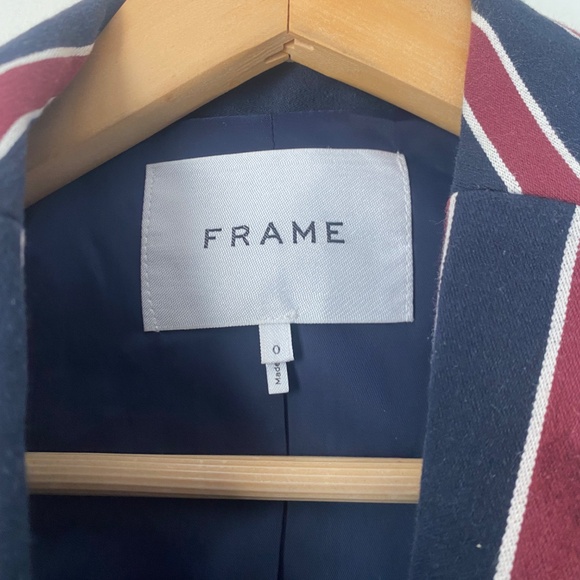 Frame 0 Striped Shrunken Blazer - Picture 2 of 14